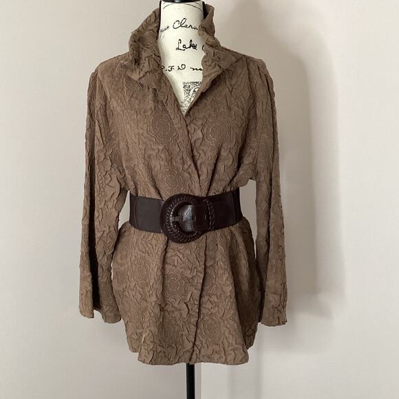 Chico’s Travelers Open Front Textured Blazer Jacket Bell Sleeves Size 2 (12/14) - Picture 7 of 13